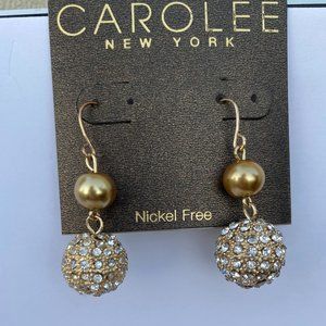 Carolee Lux New York Dangling Sphere Pave Earring